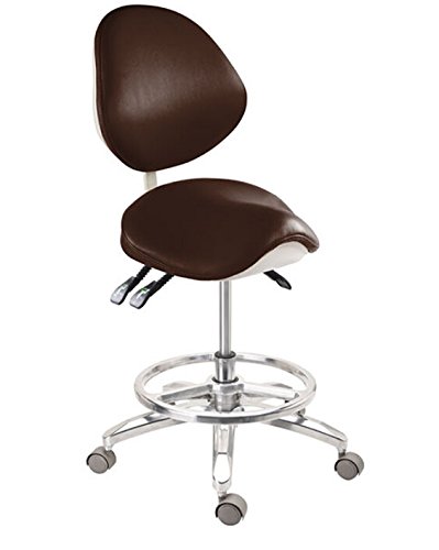 Deluxe Dental Mobile Chair Saddle Doctor's Stool PU Leather Chair with Circle