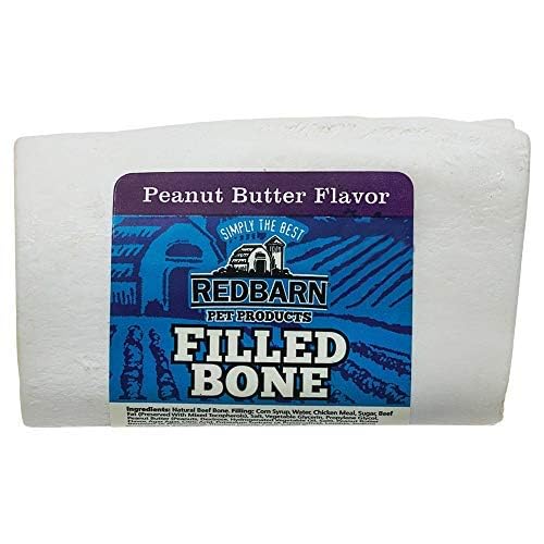 Redbarn Filled Dog Bones | Natural Long-Lasting Dental Treats; Suitable for Aggressive Chewers | Small (3") - 10 Bones (Peanut Butter)