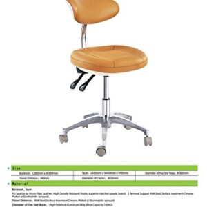 Deluxe Dental Mobile Chair Doctor's Stool with Backrest Micro Fiber Leather 6001