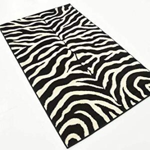 Unique Loom Wildlife Collection Area Rug - Okapi (3' 3" x 5' 3" Rectangle Black/Cream)