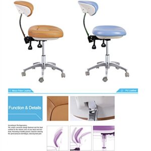 Deluxe Dental Mobile Chair Doctor's Stool with Backrest Micro Fiber Leather 6001