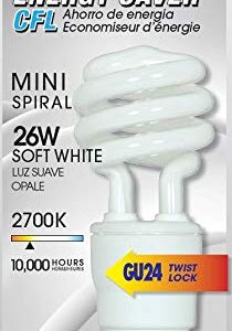 (6-Pack) Satco S8207 26-Watt 2700K GU24 Base Mini Spiral Compact Fluorescent Lamp, 120W Equal6