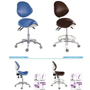 APHRODITE Standard Dental Mobile Chair Saddle Doctor's Stool PU Leather Dentist Chair from Purple-Violet