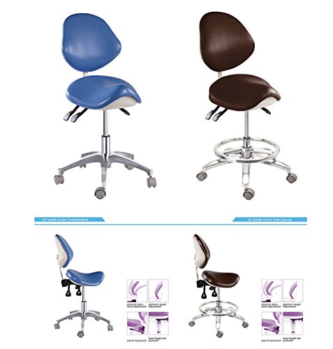 APHRODITE Standard Dental Mobile Chair Saddle Doctor's Stool PU Leather Dentist Chair from Purple-Violet