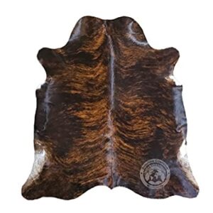 Sunshine Cowhides 100% Genuine Dark Brindle Cowhide Rug - Modern Style Animal Skin Rug & Floor Carpet for Living Room, Bedroom, Kitchen & More - Large (6x6-7ft)