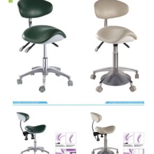 Micro Fiber Leather Standard Foot-Controlled Saddle-1 Doctor's Stool Mobile Chair