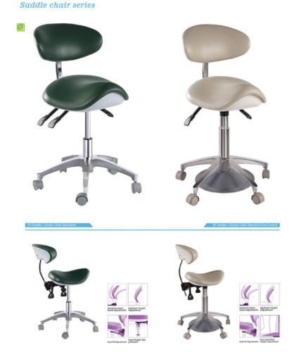 Micro Fiber Leather Standard Foot-Controlled Saddle-1 Doctor's Stool Mobile Chair