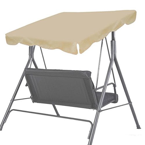 BenefitUSA 73"x52" Canopy Only Outdoor Patio Swing Canopy Replacement Porch Top Cover for Seat Furniture (73"x 52", Beige)