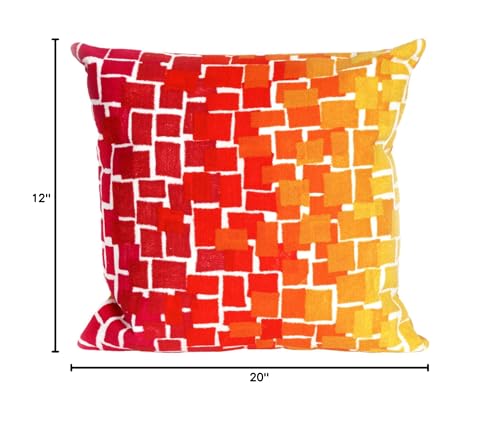 Liora Manne Mystic II Mosaic Indoor/Outdoor pillow, Warm - 12" X 20""