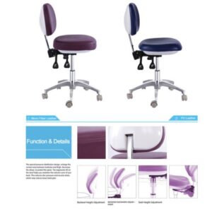 Mobile Chair Surgical Doctors Nurse Stool with Backrest QY500 Deluxe Type Sold by Oubo Dental