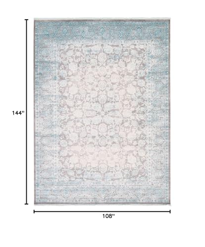 Unique Loom Traditional Classic Intricate Design with Distressed Vintage Detail, Area Rug (9' 0 x 12' 0 Rectangular, Blue/ Gray)