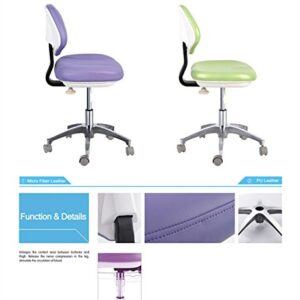 APHRODITE Portable PU Leather Seat Height Adjustment Dentist's Chair Doctor's Stool Mobile Chair from Purple-Violet