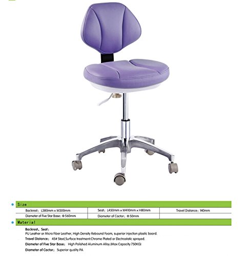 APHRODITE Portable Micro Fiber Leather Dentist Chair Doctor's Stool Mobile Chair Height Adjustment from Purple-Violet