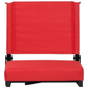 Flash Furniture Grandstand Portable Stadium Seat for Bleachers or Benches, Folding Padded Stadium Chair with Carrying Handle, 500 lb. Weight Capacity, Red