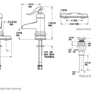 Pfister LF-M42-YPKK LFM42YPKK Ashfield Single Control 4" Centerset Bathroom Faucet in Brushed Nickel