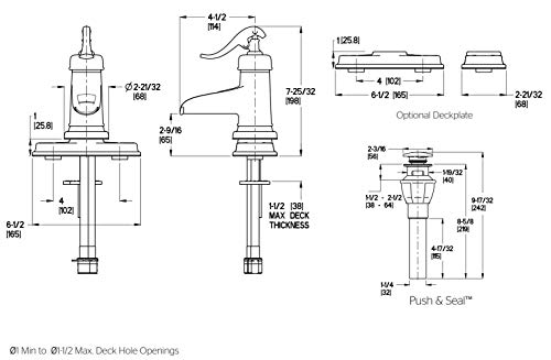 Pfister LF-M42-YPKK LFM42YPKK Ashfield Single Control 4" Centerset Bathroom Faucet in Brushed Nickel