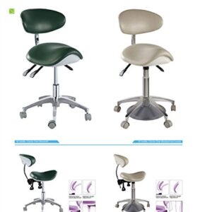 Standard Foot-Controlled Dental Mobile Chair Saddle-1 Doctor's Stool Micro Fiber Leather