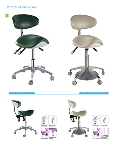 Standard Foot-Controlled Dental Mobile Chair Saddle-1 Doctor's Stool Micro Fiber Leather