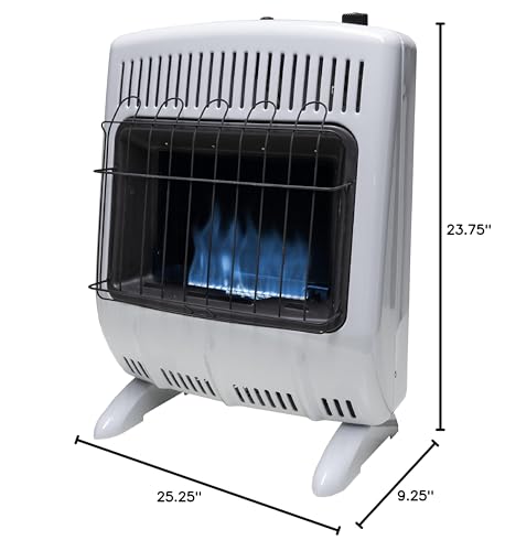 Mr. Heater MHVFBF20NGT 20,000 BTU Vent Free Blue Flame Natural Gas Heater & Supplemental Heat in Cold Rooms, Additions, Sun Rooms & Cabins - White