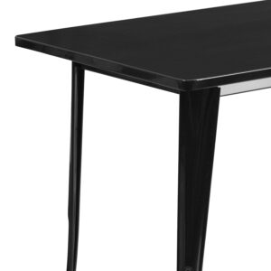 Flash Furniture Charis Commercial Grade 31.5" x 63" Rectangular Black Metal Indoor-Outdoor Table