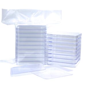 bipee 10 pack sterile thick plastic petri dishes with lids, square petri dish 13mmx13mm dia x15mm for mold testing kit in lab supplies