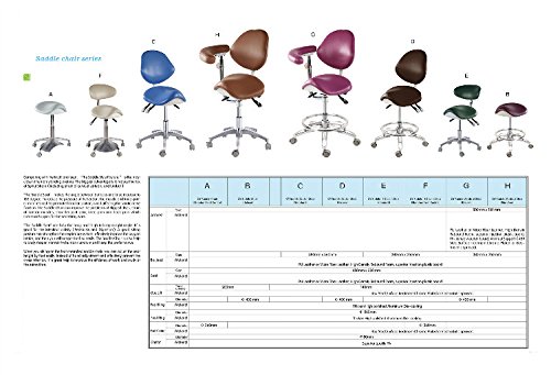 Deluxe Dental Mobile Chair Saddle Doctors Stool Micro Fiber Leather with Circle