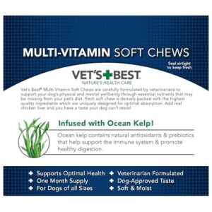 Vet's Best Multi-Vitamin Soft Chew Dog Supplements | Vitamins for Dogs | Supports Dogs Physical and Mental Health | 30 Day Supply