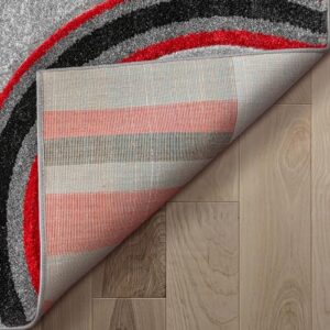 Well Woven Ruby Galaxy Waves Contemporary Runner 60010 Area Rug, 1'8" x 7'0", Grey/Red