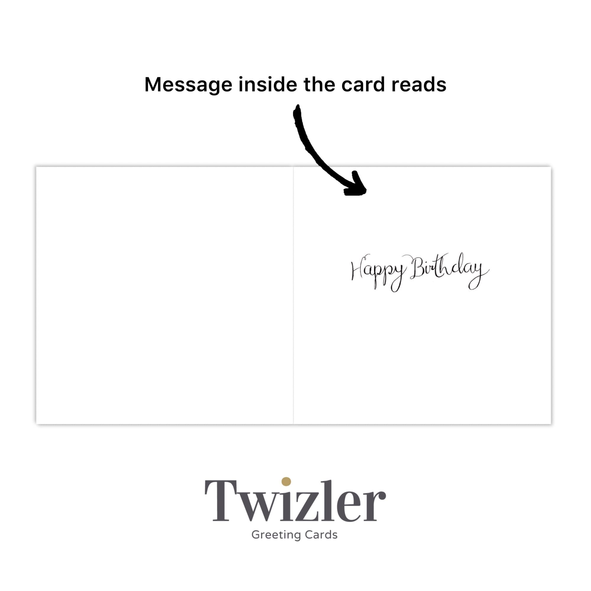 TWIZLER Happy 60th Birthday Card, Multicolor, 6.1 x 6.1 in