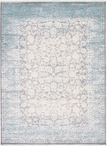 Unique Loom Traditional Classic Intricate Design with Distressed Vintage Detail, Area Rug (9' 0 x 12' 0 Rectangular, Blue/ Gray)