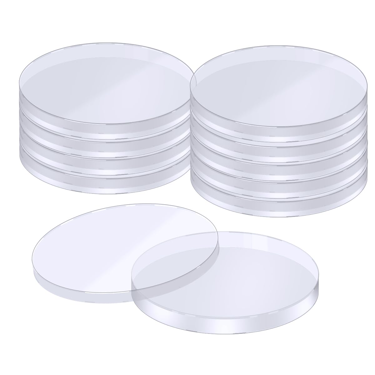 BIPEE Plastic Petri Dishes with Lids,Mold Testing kit，Mycology Supplies agar Plates- Perfect for Cell Culture and Microbiology Experiments(150 x 15mm,Pack of 10)