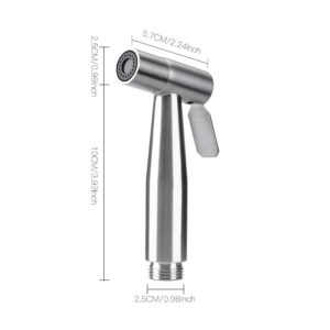 Stainless Steel Handheld Bidet Sprayer Kit - Bidet Toilet Sprayer Set For Toilet With Brushed Nickel Finish And Complete Accessories- Low to High Water Spray, SUS304- Light Silver (Sprayer Only)