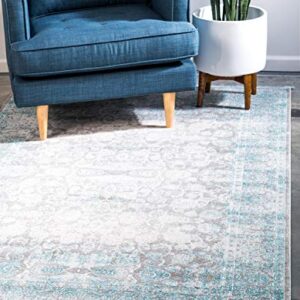 Unique Loom Traditional Classic Intricate Design with Distressed Vintage Detail, Area Rug (9' 0 x 12' 0 Rectangular, Blue/ Gray)