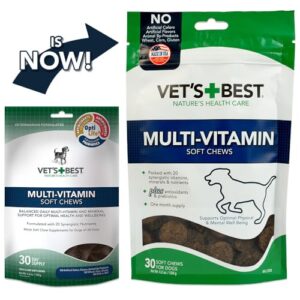 Vet's Best Multi-Vitamin Soft Chew Dog Supplements | Vitamins for Dogs | Supports Dogs Physical and Mental Health | 30 Day Supply