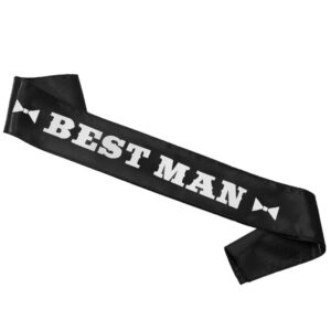 brosash "best man" bachelor party sash - groom to be ideas | gifts joke favors bachelorette party supplies decorations decor wedding shower gift bride engagement set for men bridal parties black