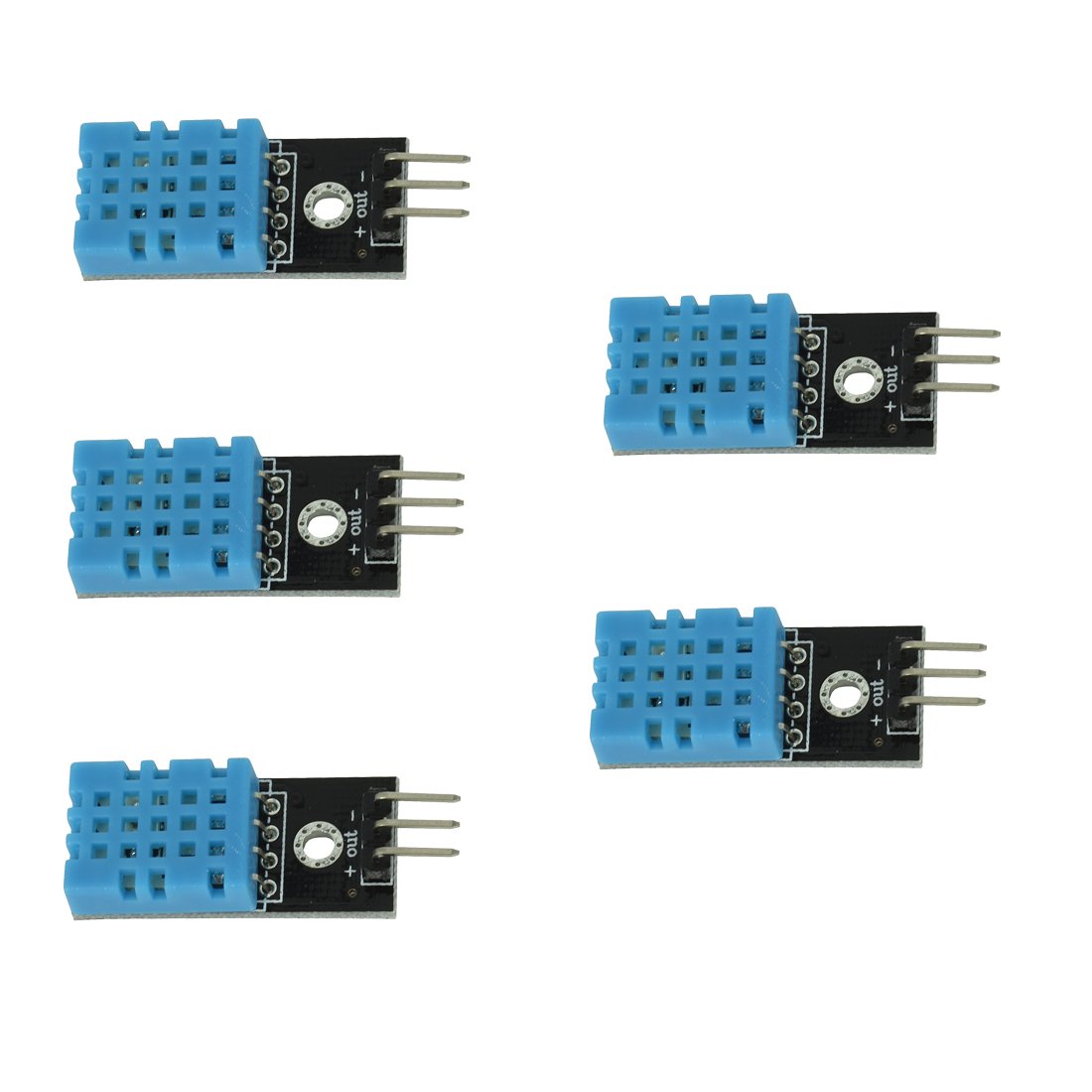 HiLetgo 5pcs DHT11 Temperature Humidity Sensor Module Digital Temperature Humidity Sensor 3.3V-5V Humidity Measure Range 20%-95% Temperature Measure Range 0-50℃ Celsius with Dupont Wires