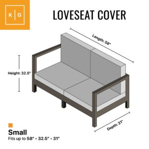 KHOMO GEAR Outdoor Couch Cover Patio Furniture Covers Waterproof Loveseat Cover - 58'' x 32.5'' x 31" - Grey