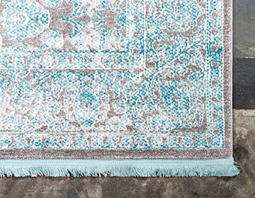 Unique Loom Traditional Classic Intricate Design with Distressed Vintage Detail, Area Rug (9' 0 x 12' 0 Rectangular, Blue/ Gray)