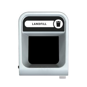 Rubbermaid Commercial Products Configure 1 Stream Landfill Trash Can, 33 Gal, Grey Stenni, Indoor for Stadiums/Food Courts/Airports