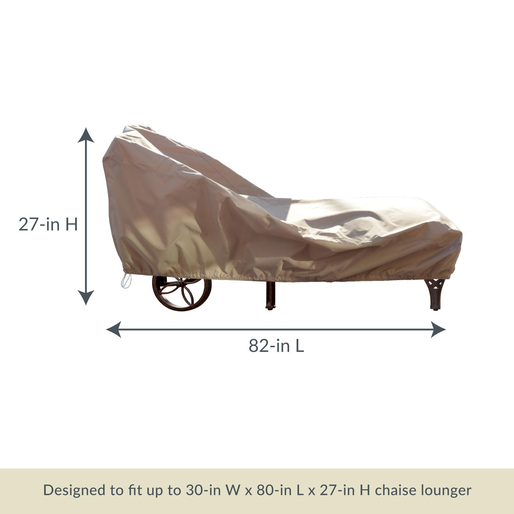 Island Umbrella NU5642 Chaise Lounge-Champagne All-Weather Protective Outdoor Furniture Cover