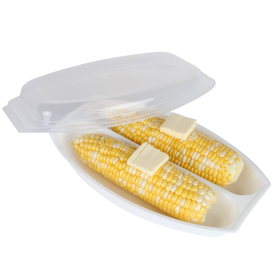 Home-X Microwave Corn Steamer with Lid - BPA-Free, Dishwasher Safe, Airtight Lid Corn on the Cob Microwave Steamer for Delicious and Perfectly Cooked Corn on the Cob in Minutes