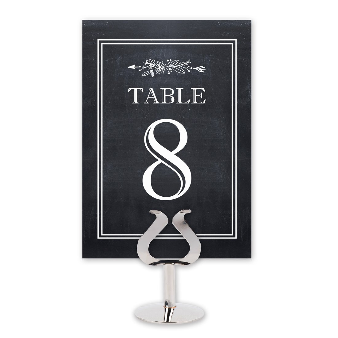 Printed Party Table Card Numbers 1-25, Double-Sided, Chalkboard Theme