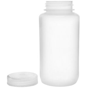 EISCO Reagent Bottle, 1000ml - Wide Mouth with Screw Cap - Polypropylene - Translucent Labs