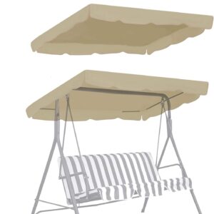 BenefitUSA Canopy ONLY Patio Outdoor 77"x43" Swing Canopy Replacement Porch Top Cover Seat Furniture (Beige)