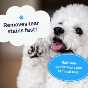 Petpost | Tear Stain Remover Comb for Dogs - Extra Fine Tooth Rake Gently & Effectively Gets Rid of Crust, Mucus, and Gunk Around Your Shih Tsu or Maltese Blue