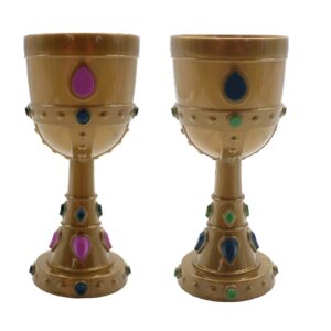 OTC - Medieval style Jeweled Goblet King Queen Pirate Halloween (Colors May Vary) (2-Pack)