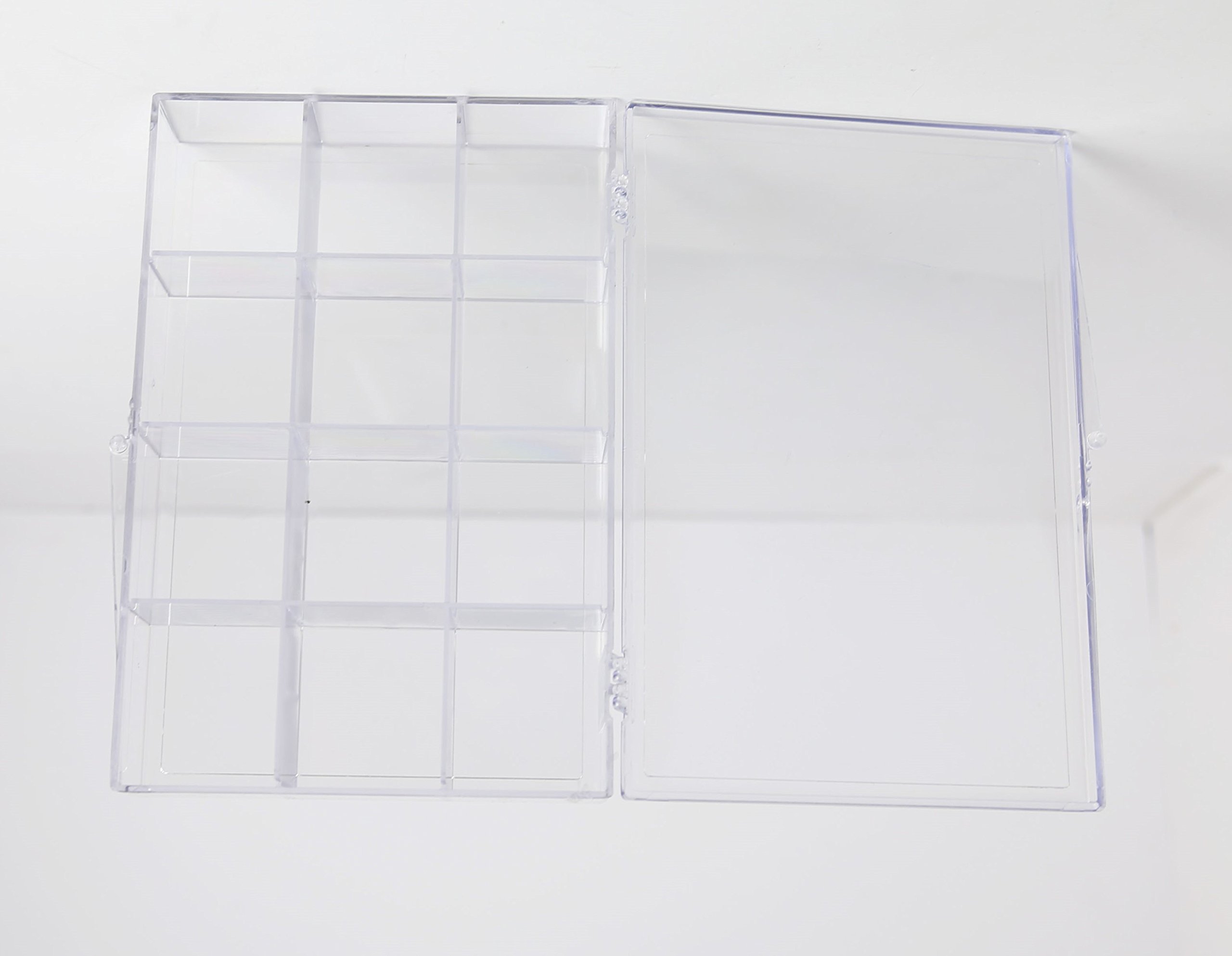 Clear 12 Compartment Hinged Plastic Box - 4 Pieces