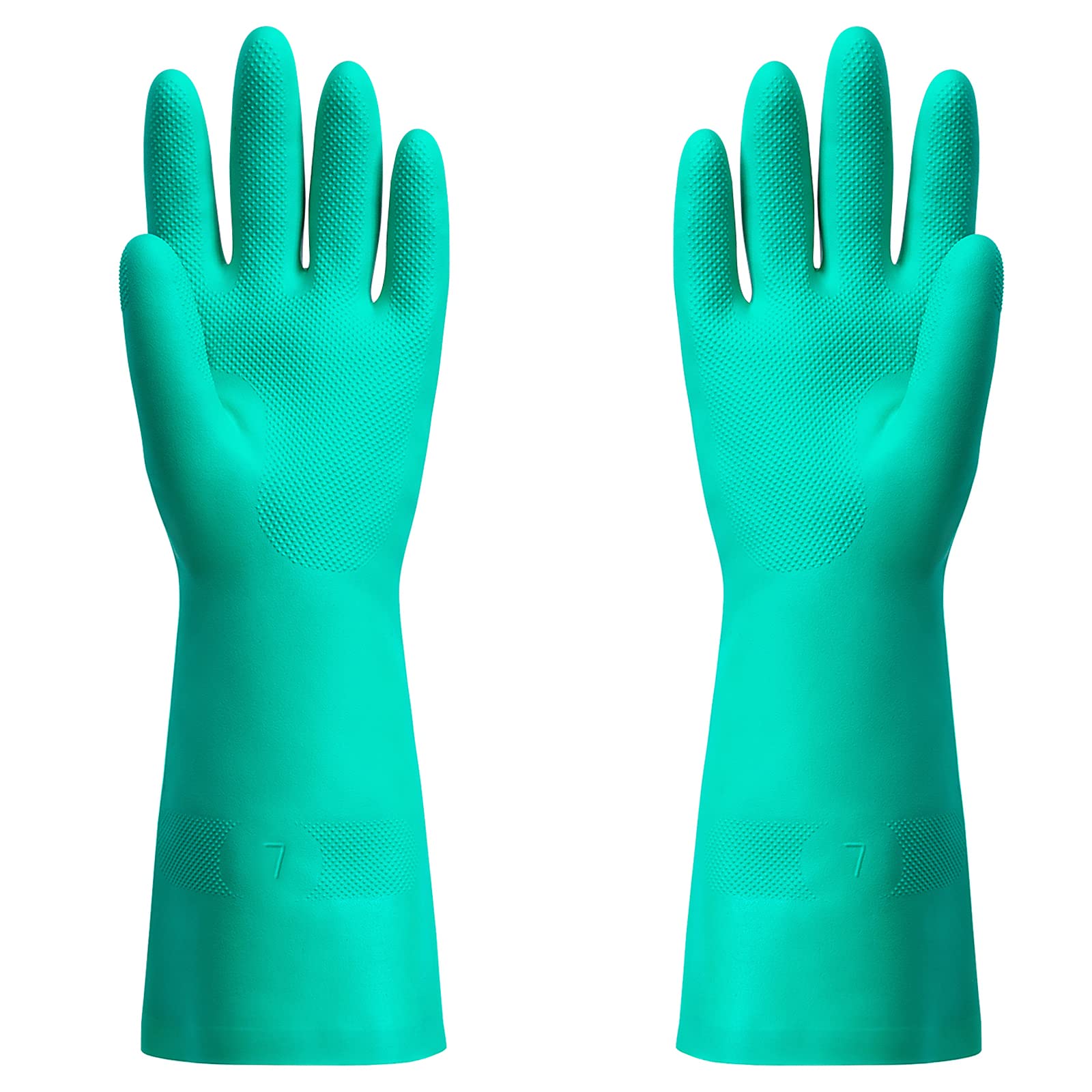 ThxToms Chemical Resistant Nitrile Gloves, Resist Household Acid, Alkali, Solvent and Oil, Latex Rubber Free, 1 Pair Small