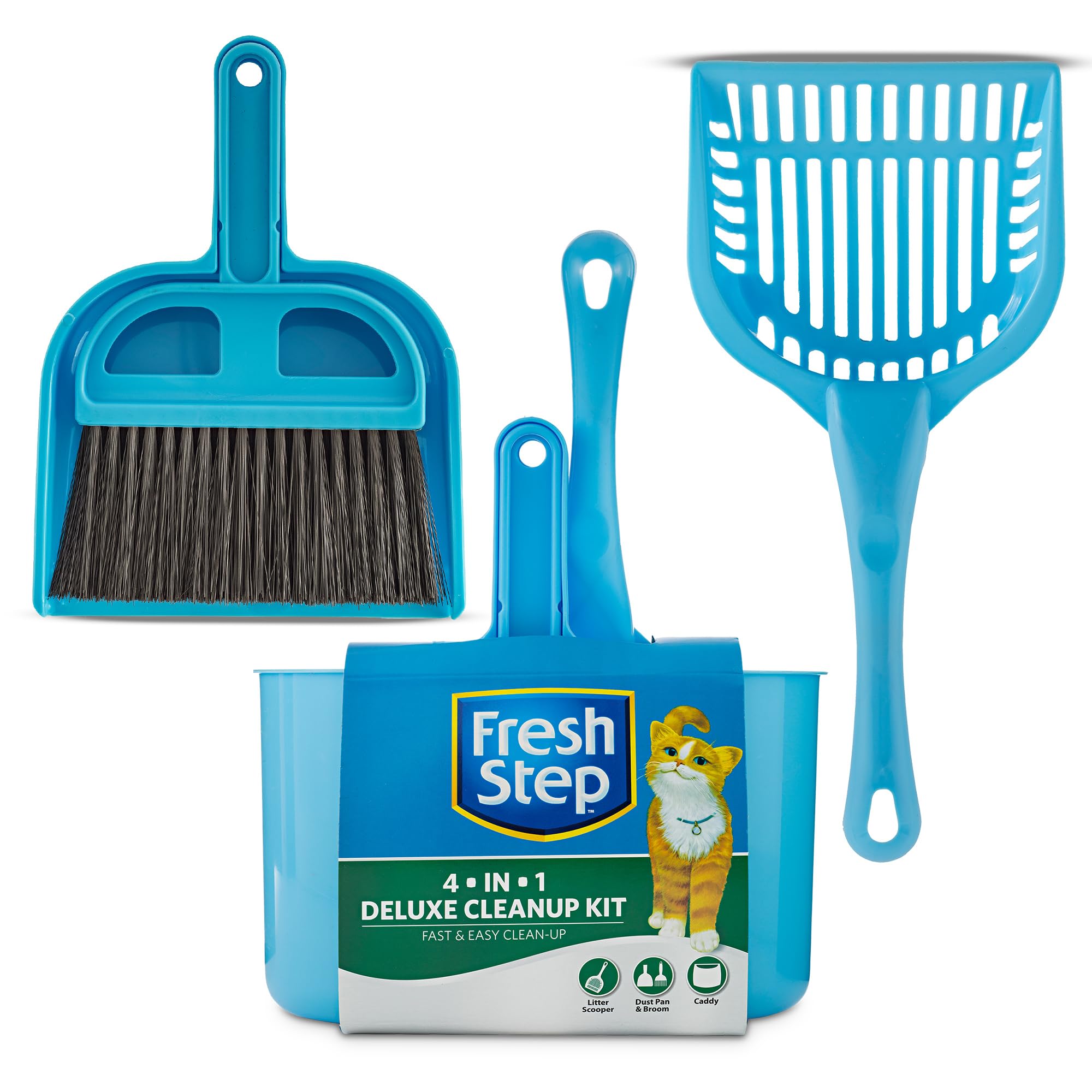 Fresh Step Starter Kit for Cats | Cat Litter Cleanup Kit with Everything Pet Parents Need for Cat and Kitten Cleanup| Cat Litter Box Deluxe Cleanup Kit