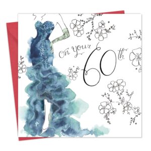 twizler happy 60th birthday card, multicolor, 6.1 x 6.1 in